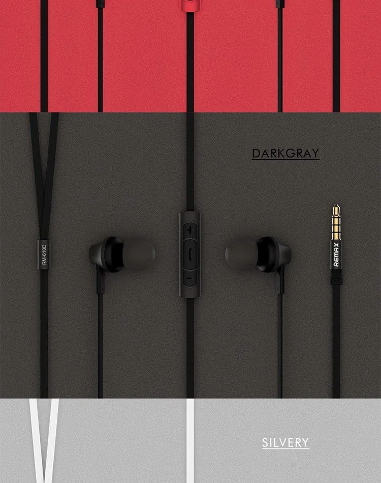Remax RM-610D 1.2M Fashion Mobile Phone Earphones Wired Earbuds - ANKUX.COM