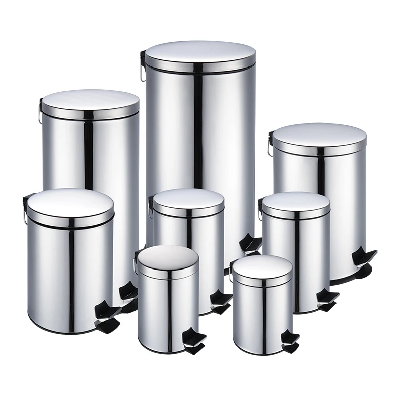 stainless steel dustbin round