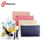 Simple fashion design zipper customized pu cosmetic pouch