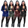 2019 New Arrivals Fashion Women Casual Turndown Collar Long Sleeve Punk Jacket And Skirt Faux Leather PU 2 Pieces Set Jumpsuit