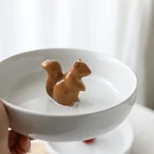 Dishes Plates Milu Stereo Small Animal Ceramic Snack Disk Squirrel Fox Rabbit Plate