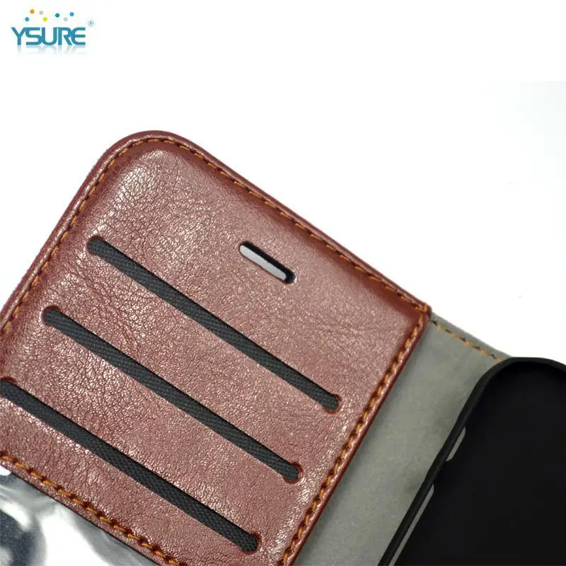 2015 Best Design Hot Sale Denim Grid Pattern Leather Case For Lenovo S850T with Card slots and PVC ID slot