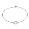 Fashion Sterling Silver Bracelet Double Heart Bangle Bracelet For Women