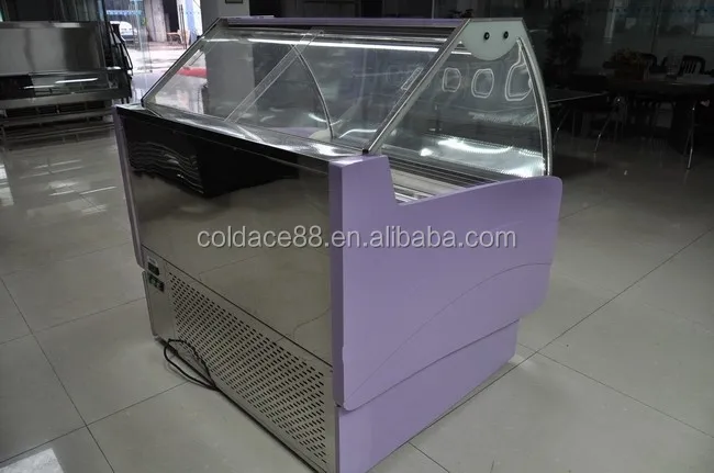 Purple gelato ice cream display freezer prices