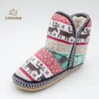 Wholesale Manufacture Ladies Indoor Use Knit Bootie Slippers