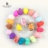 Mixed Color Gourd Shape Eco Friendly High Quality Soft Microfiber Beauty Makeup Brush Cleaner Sponge Cosmetic Puff Blender Set