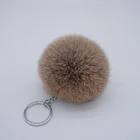 raccoon fur ball keychain fake fur ball fox fur ball keychain