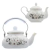 Factory wholesale enamel and ceramic turkishe tea pot kettle set for kitchenware