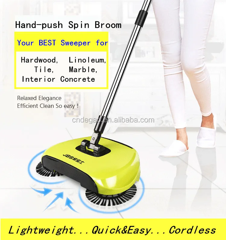 Hand Push Propelled Sweeper 360 Degree Rotate Magic Broom For Hard