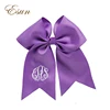 Elegant Purple Grosgrain Ribbon High Quality Monogram Cheer Bows