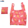 Professional foldable tote for travel folding rolling foldable nylon shopping tote bag wholesale with snap closure