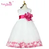 Party princess dresses Petals white gauze tutu skirt flower girl dress