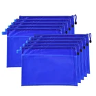 Custom A5 zipper mesh PVC plastic organizer document holder bag