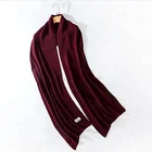 Double-sided pure color 100% wool shawl reversible scarf for women men