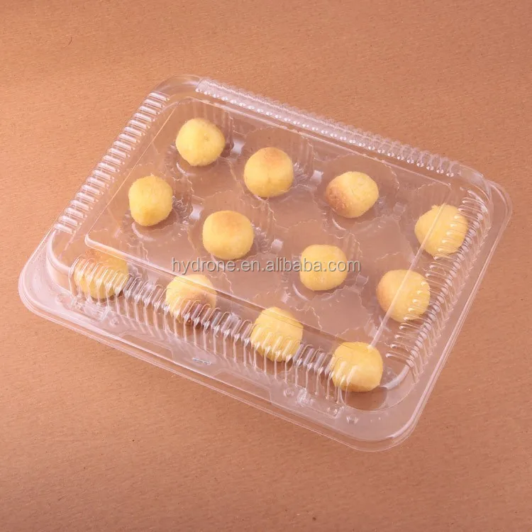 bops 6 compartment plastic cute cake packing egg tart boxes
