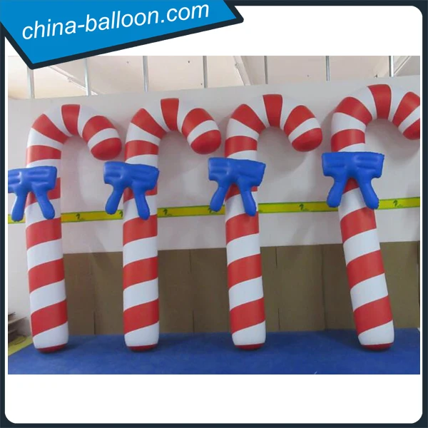 Inflatable Candy Cane With Butterfly Knot / Inflatable Christmas Candy