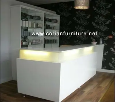 Acrylic Solid Surface Built Beauty Salon White Small Reception