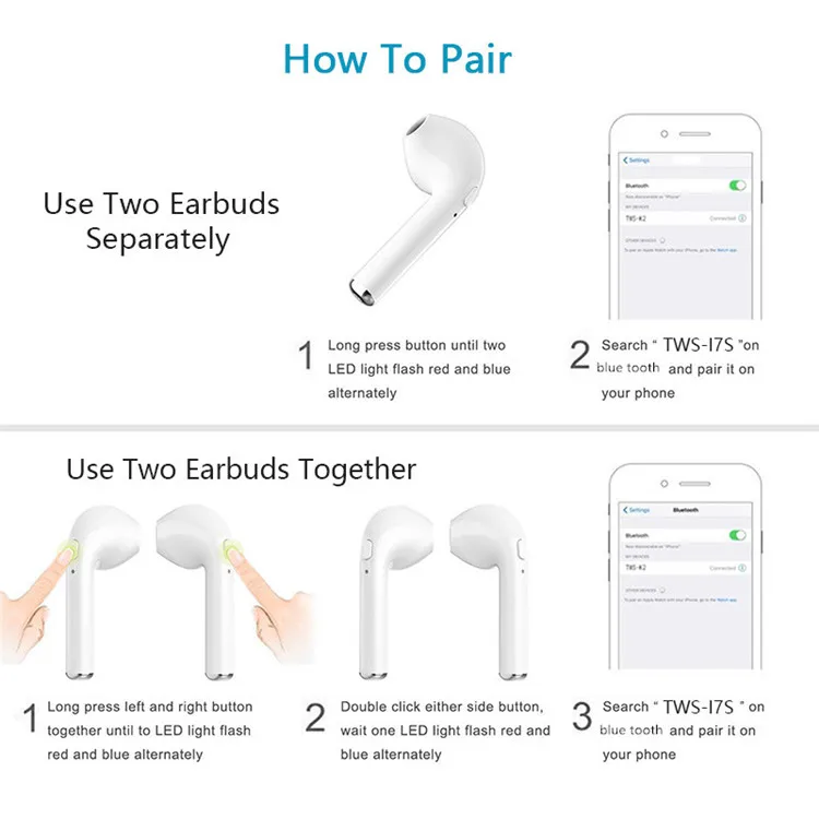 best selling products 2019 in usa earbuds wireless earphone & headphone i7s tws i8 tws i9 tws - ANKUX.COM