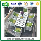 Modern rattan outdoor furniture 1 table and 6 chairs -DOVER