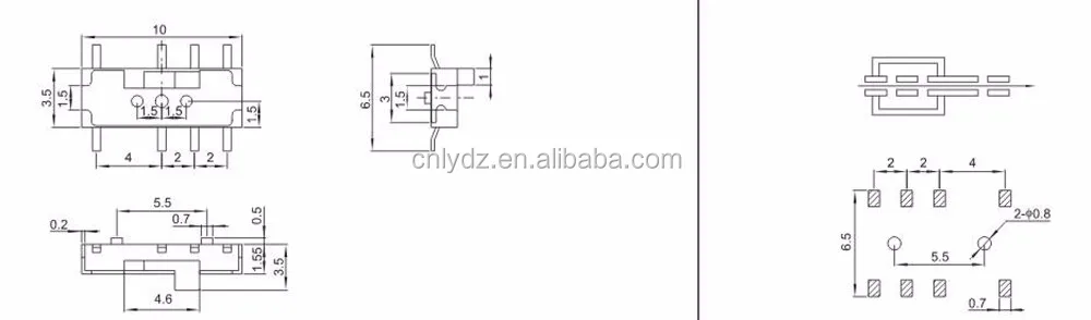 Dpdt端子スライドスイッチ3a 4ボルトdc LY-SS10仕入れ・メーカー・工場