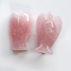Haute Qualité Rose Quartz Ange Statues pour la Décoration De Noël