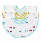 Muslin 100% Cotton 360-degree Free rotation Round Baby Bibs