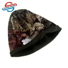 Wholesale Bear Paw Pattern Camouflage Soft Plush Fabric Winter Beanie Hat