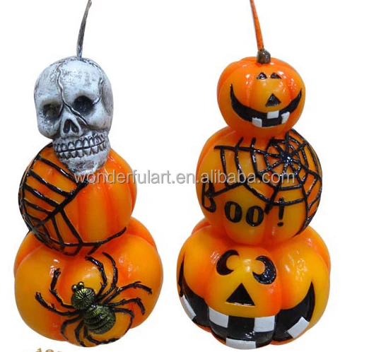 Großhandel dekorative Halloween thema geformt kürbis kerze