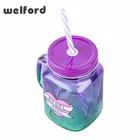 480ml 16oz square glass mason fruit juice jar with handle and metal lid