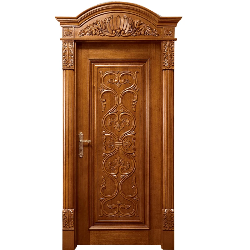 Hs Yh8024 Wooden Flower Designs Teak Wood Single Main Front Door Buy Wooden Single Main Door Design Wooden Doors Design Wooden Single Door Flower