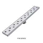 Linear swimming pool gutter drain for outdoor