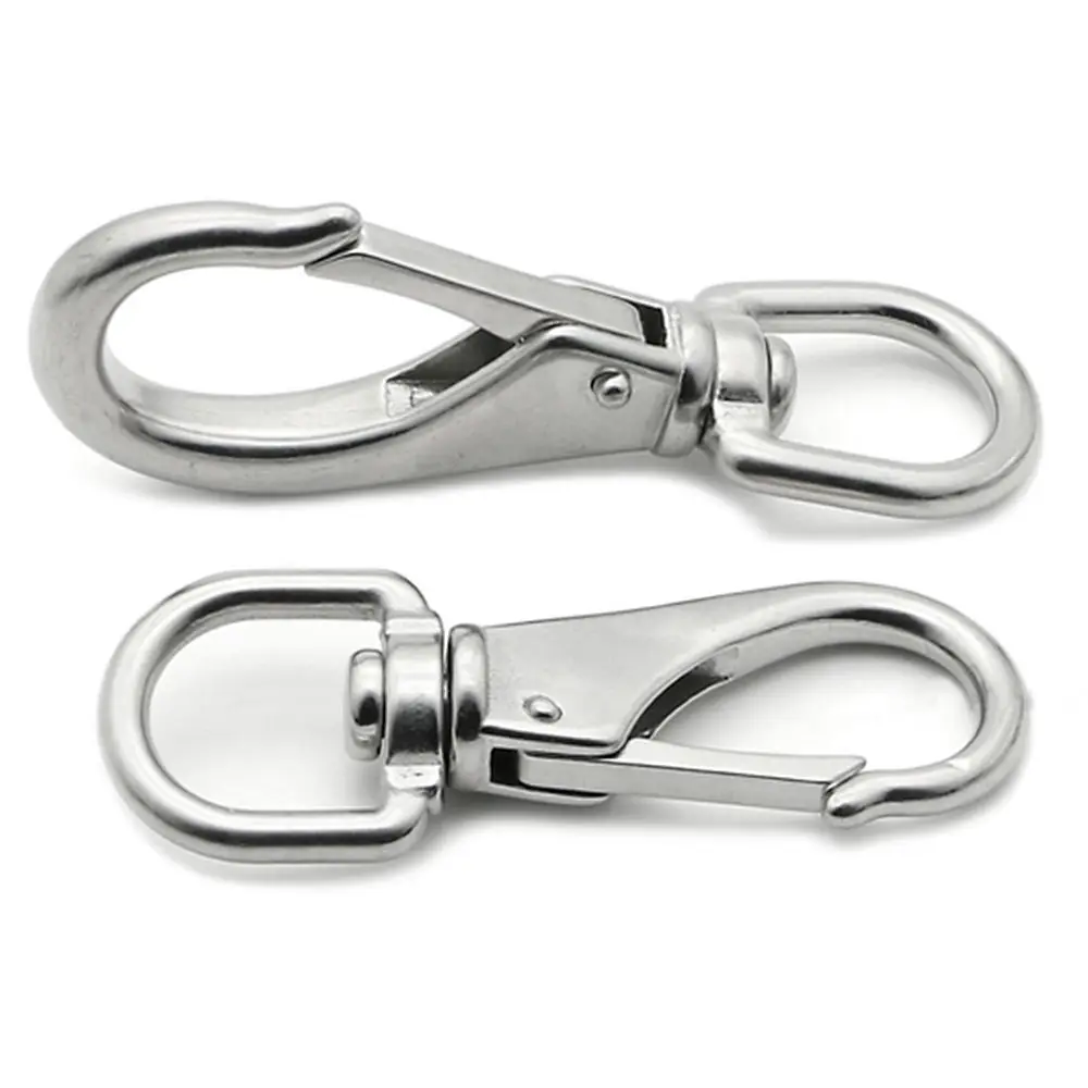 Stainless Steel Swivel Eye Spring Snap Carabiner Hooks For Camping