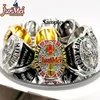 JunMei factory store custom logo silver and gold kids tournament youth football championship rings for USA teams