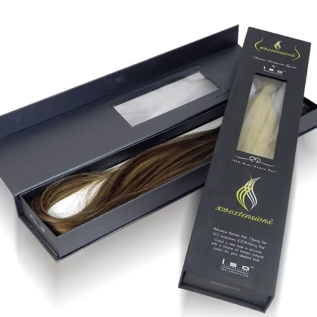 extension packaging box with logo hot stamping wig packing boxes
