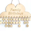 DIY wood hanging Family Friends calendar Board Reminder Plaque Round Discs wall home decoration craft