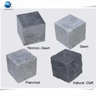 G684 black cobble basalt stone paving stone on net