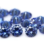 New cz color AAAAA round machine cut 7mm sapphire blue loose cubic zirconia