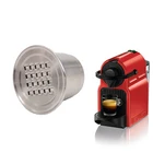 Stainless Metal Refillable coffee pods Reusable Coffee Capsule for Nespresso coffee filter with spoon and brush