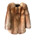 Trade Assurance Luxury Whole Skin Red Fox Coat Fashion Wholesale Women Natural Fox Fur Red Coat