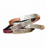 WHOLESALE Customized Message Stackable Inspirational Leather Bracelet Motivational Men Best Friend Gift Bracelet