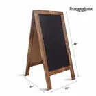 Small Vintage Free Standing Wooden Easel Chalkboard, Rustic Style Two-Side Wood Frame Blackboard