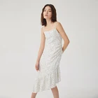 Chiffon Dot Bohemian Holiday Skirt Irregular Ruffled Halter Dress