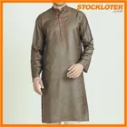 Stock cotton gown mens long gown stocklot abaya clothing stocklot, 151209Vl