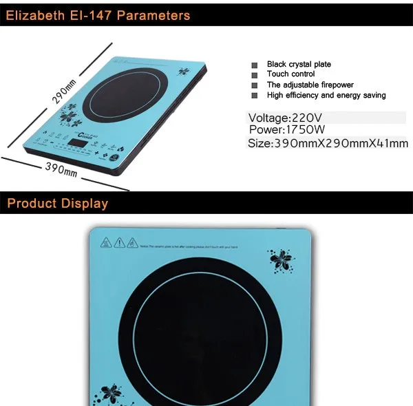 12v Battery Electric Cooktops Induction Cooker With Temperature Sensor