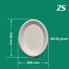 bagasse white disposable paper round plate