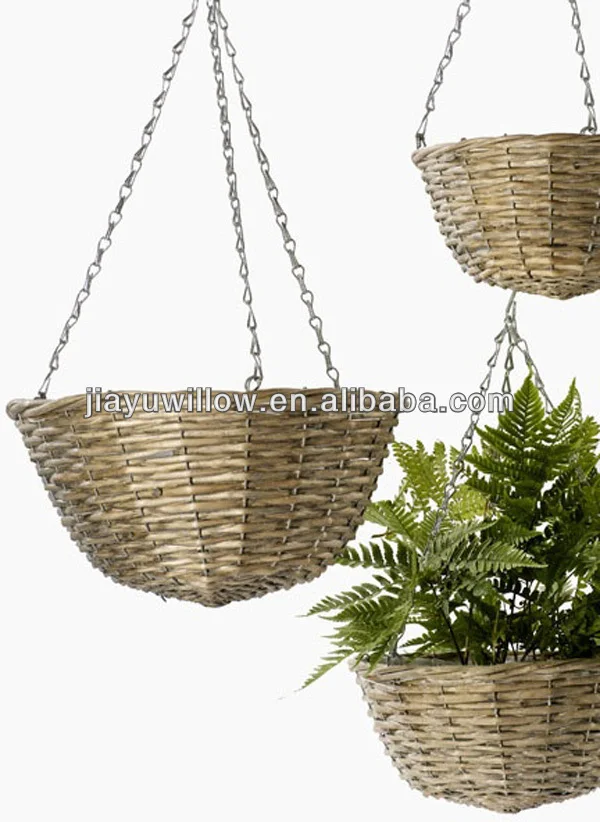 plastic lined plant basket wicker baskets for plants indoor hanging