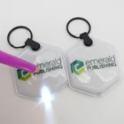 Custom Logo Full Printing Cheap Advertising LED light keychain PVC LED Keyring