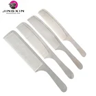 High quality OEM Ultralight Stainless Steel Anti-static Comb Hair Cutting Flat Men Comb
