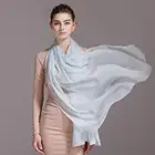 Solid color 100% silk chiffon hijab scarf