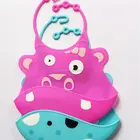 Creative Design Lovely Aninal Printed Silicon Cute Silicon Baby Bibs